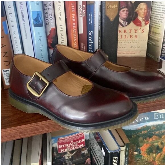 Dr. Marten Corin Mary Jane Shoes Burgundy Rub Off Leather Women’s Size 5 - Picture 4 of 12